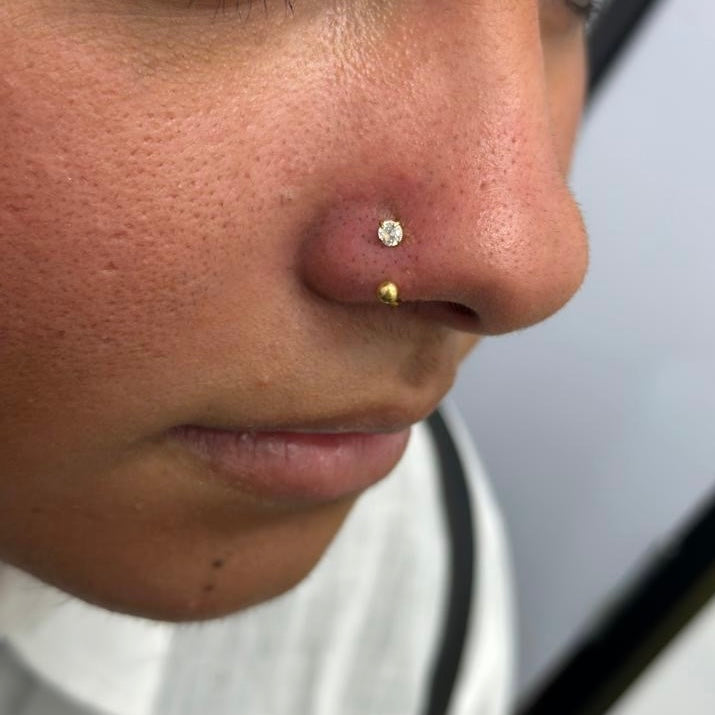 Anneau Nez Bille Strass Vise Internal en Titane F136